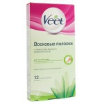 Восковые полоски для депиляции, Veet (Вит) 12 шт джуси для сухой кожи