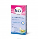 Восковые полоски для депиляции, Veet (Вит) 12 шт для чувствительной кожи